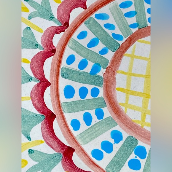 Vintage MacKenzie-Childs Madison Dinner Plate 11 5/8” Hand Painted Pastels 1983 - Picture 8 of 10